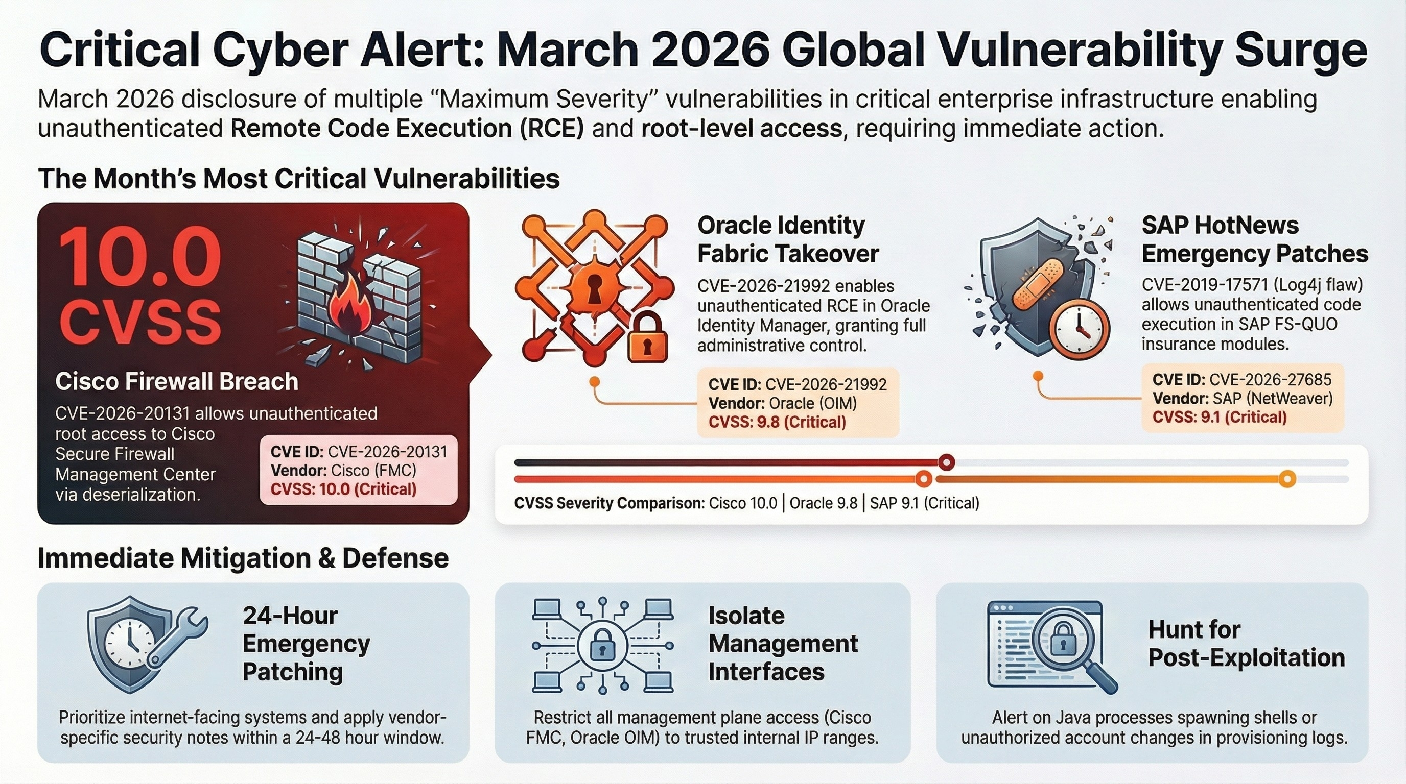 March 2026’s Most Critical Vulnerabilities: Why Management Planes, Identity Layers, and Core Enterprise Platforms Remain High-Value Targets